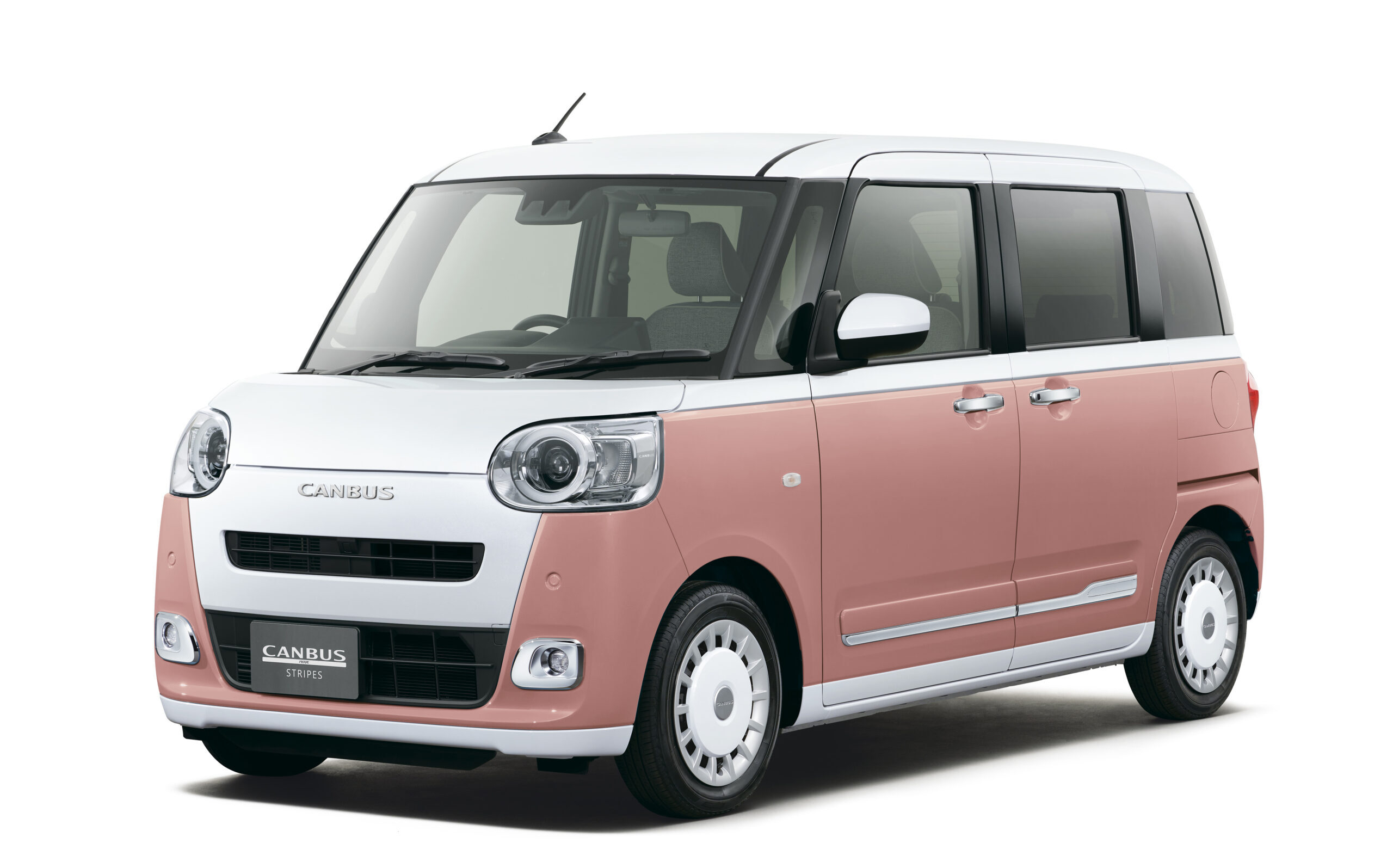 ダイハツ、ムーヴキャンバスシャイニングホワイトパール+アプリコットピンクメタリック