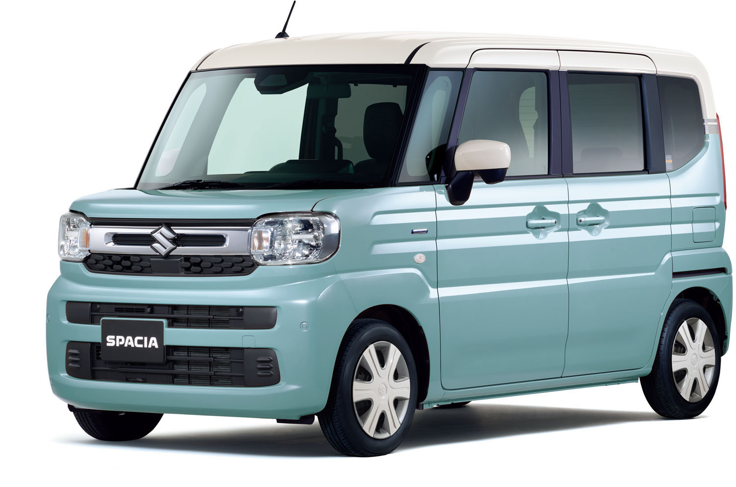 スズキスペーシア_HYBRID X_オフブルーメタリック ソフトベージュ2トーンルーフ